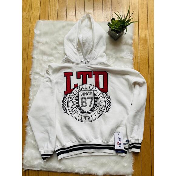 Limited Too White woman' Hoodie Sweatshirt Medium Size 10 - Picture 1 of 3